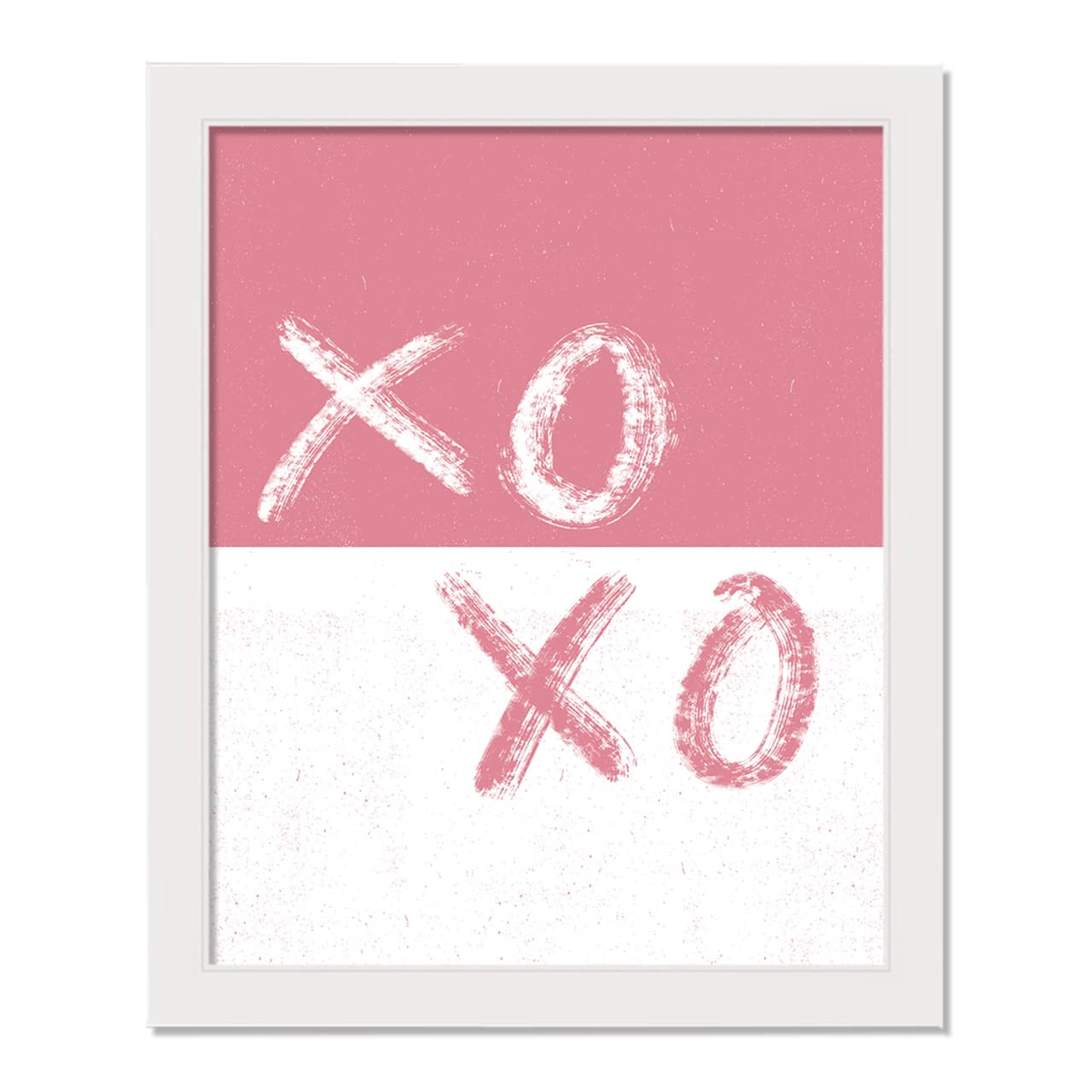 16 x 20 XOXO Brush Strokes White Framed Print Wall Art